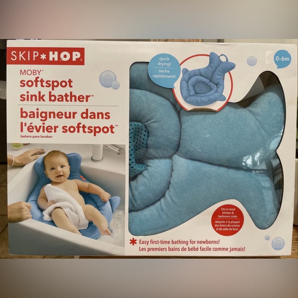 Skip Hop Soft Sink Baby Bath Tub, Moby, Blue